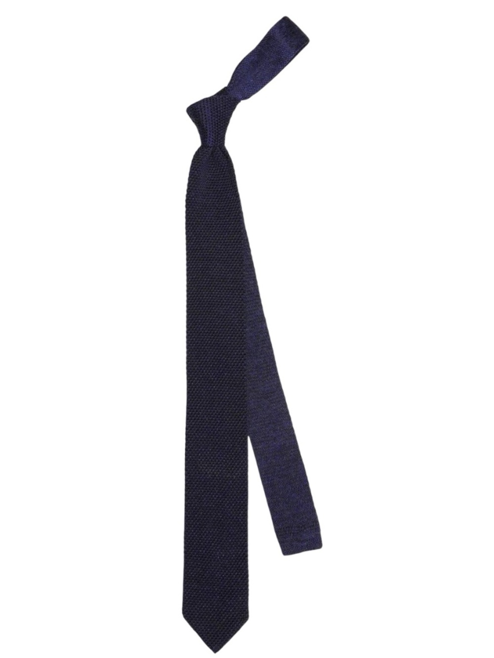 NWOT - The Tie Bar Navy Wool Skinny Knit Pointed Tip Tie